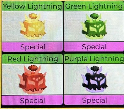 Blox Fruit Lightning skins, All 4 / Must be level 700+
