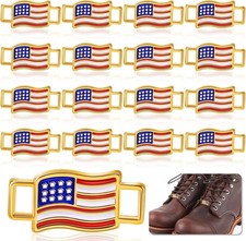 Taiyin USA Flags Shoes Boot Lace Keeper US American Shoelace Charms...