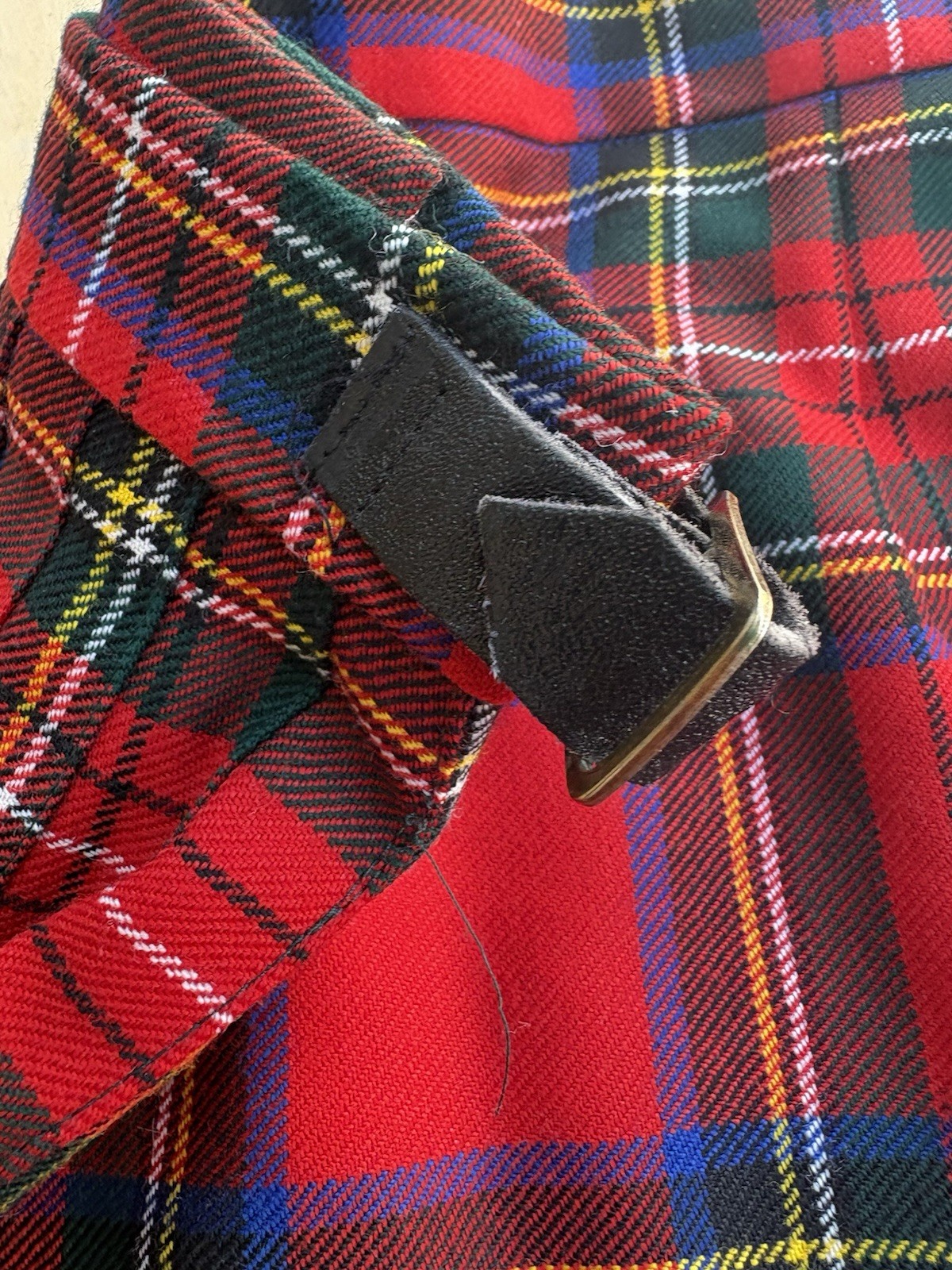 Vintage Scottish Mini Kilt Skirt Wool Royal Stewart Tartan UK 12 26–28 Waist image 5
