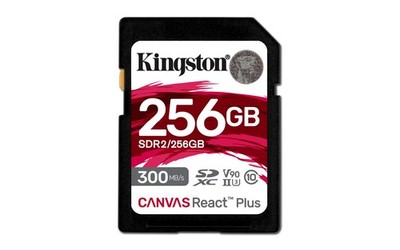 Kingston Technology 256GB Canvas React Plus SDXC UHS-II 300R/260W U3 V90 for Ful