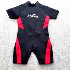 LayaTone Womens Short Sleeve Wetsuit L Black Red Neoprene Nylon