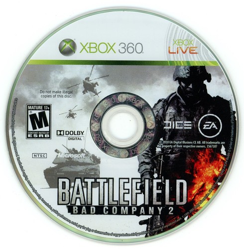 Battlefield: Bad Company 2 (Xbox 360, 2010) TESTED Resurfaced NO TRACKING