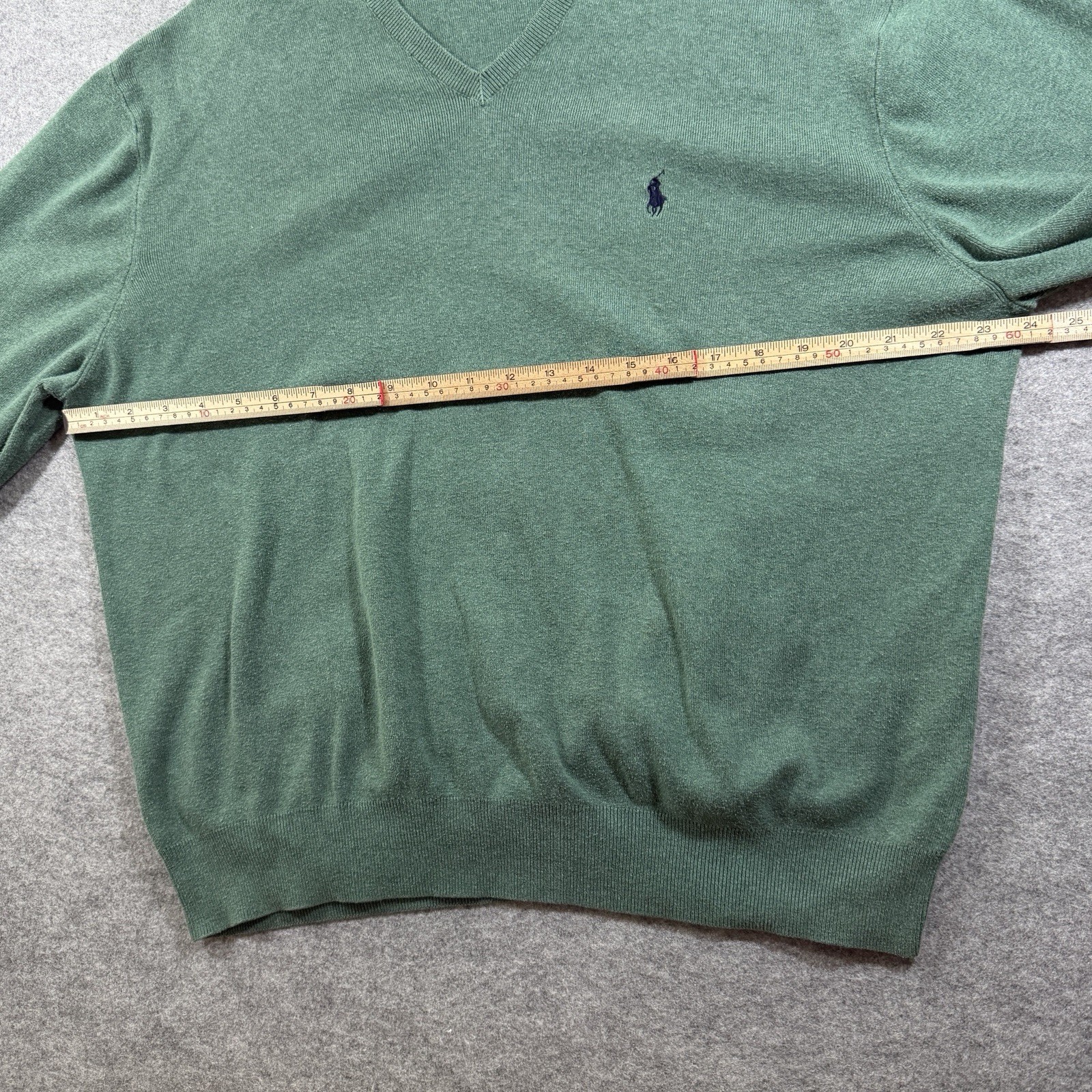 Vintage Polo Ralph Lauren V Neck Sweater Mens XL Green Pima Cotton Preppy Classy thumbnail 6
