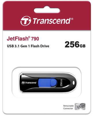 Transcend JetFlash 790 schwarz 256GB, USB-A 3.1 - USB Stick - TS256GJF790K - OVP