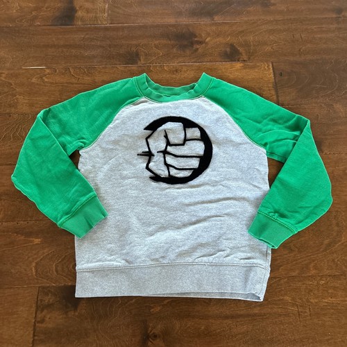 Hanna Andersson Boys Crewneck Size 8 Marvel The Hulk Green Pullover Sweatshirt - Picture 2 of 6