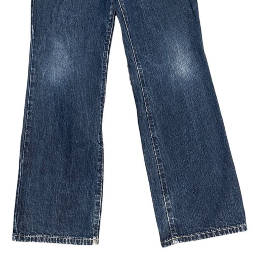 Vintage y2K Tommy Jeans Youth 14 Flare Leg Jeans Dark Wash Flag Logo 100% Cotton - Picture 4 of 12