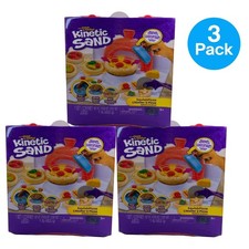 Kinetic Sand Squish Pizza Playset 3 Pack Kids Sensory Toy Kit