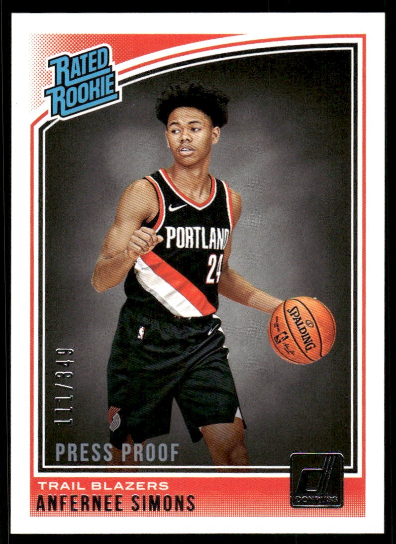 Anfernee Simons Rookie Blazers 2018-19 Donruss Press Proof Silver #/349 59575