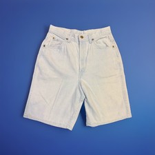 Vintage 90s Chic High Waist Denim Bermuda Shorts Light Wash USA Made 12 Mom Fit