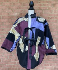 Vtg La Coleccion Judith Robert Quilted Patchwork Tie Front Jacket
