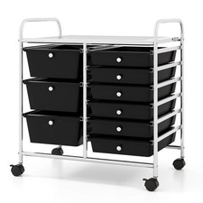 9 Drawer Rolling Organizer Cart Utility Storage Tools Scrapbook Paper Multi-Use