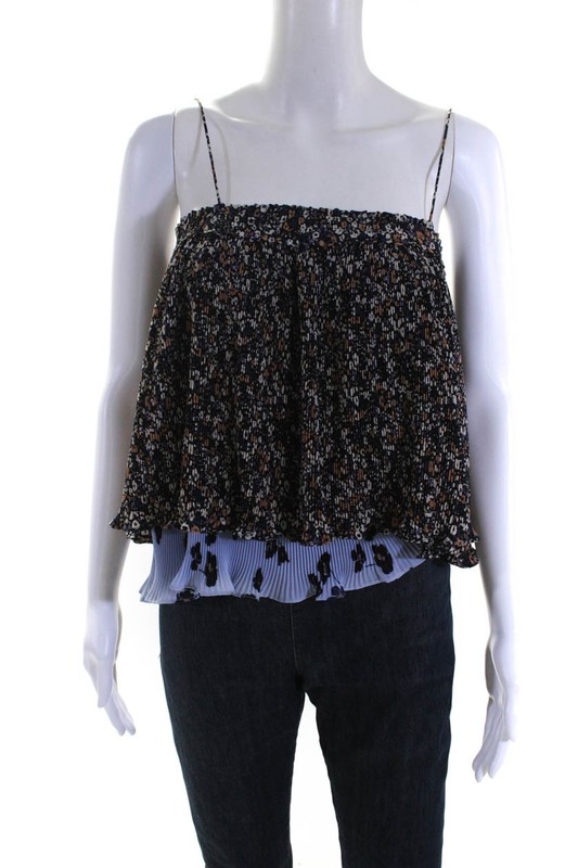 Derek Lam 10 Crosby Women's Floral Sleeveless Ruffle Blouse Multicolor Size 6 LL