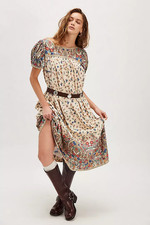 🔥 FREE PEOPLE® Botanical Blossom Western Midi Dress - S