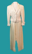 Yoko's Custom Tailor Vintage Silk Ivory Pant Suit Preowned
