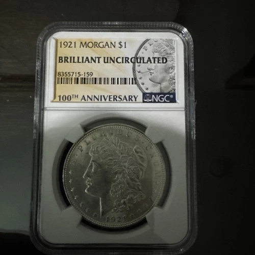 1921 Morgan Silver Dollar NGC Brilliant Uncirculated 100th anniversary