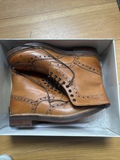 Grenson Fred Lace Up Tan Leather Brogue Boots UK 9 G
