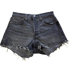 Levi s 501 Faded Black Size 25 Button Fly Denim Shorts 90 s Y2K