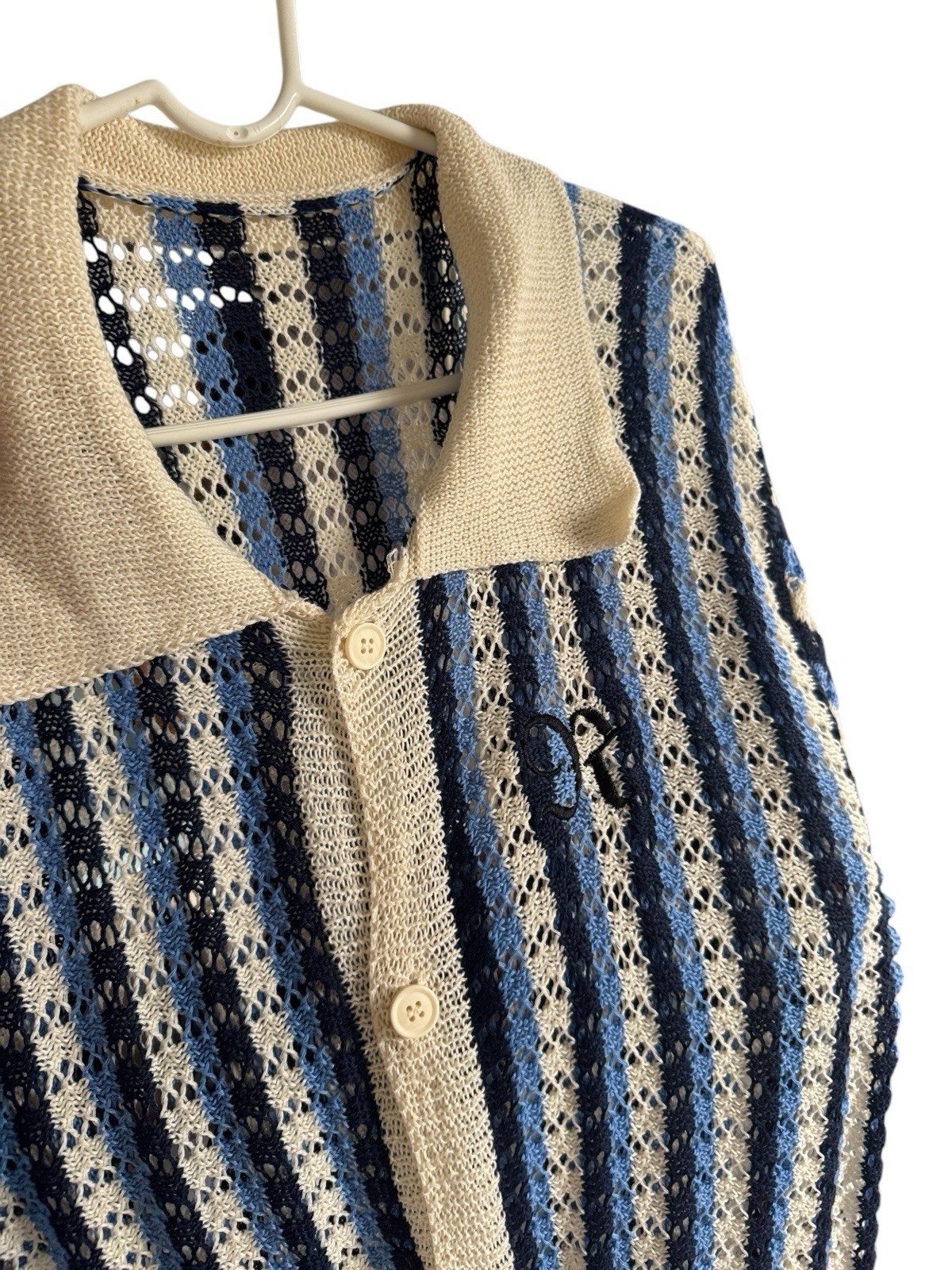 Empty Reference Unisex Knit Button Up Nautical Ca… - image 10