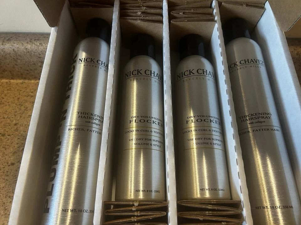 Nick Chavez Beverly Hills Antiguo Stock Set de Regalo Espesante Laca para el Cabello y Flocker Foto 3 de 3
