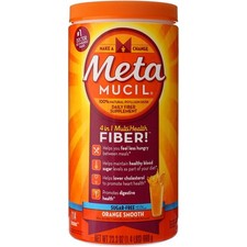 5 Pack Metamucil 4-in-1 MultiHealth Sugar-Free Fiber Supplement Powder, Orang...