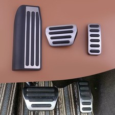 Silver Gas Brake Foot Rest Pedal Pad Cover Fit For Land Rover Defender 90 110