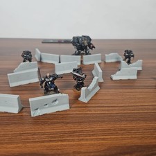 Miniature Concrete Road Jersey Barriers 16pc 28MM Wargaming 40k