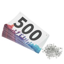 Running Bib Numbers 7x4 Inch, 401-500 Waterproof Competitor Number, Multicolor