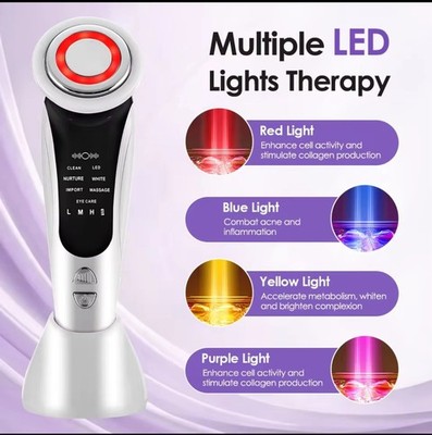  7 in 1 EMS Facial Massager Face Beauty Instrument with Induced Vibration 