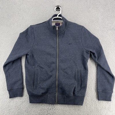 Superdry Men's Sweat Jacket - Essential Logo Vintage Navy Track Large
