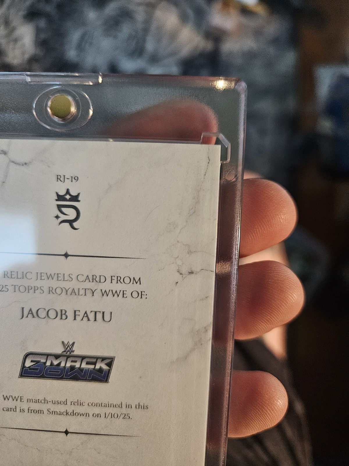 2025 Topps Royalty WWE Jacob Fatu Relic Jewels SILVER /10 Match Used SICK PATCH view 9