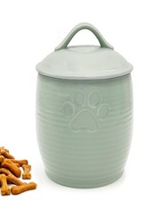 NIXBYO Large Dog Treat Container Airtight, Cute (9" x 6"), Sage Green