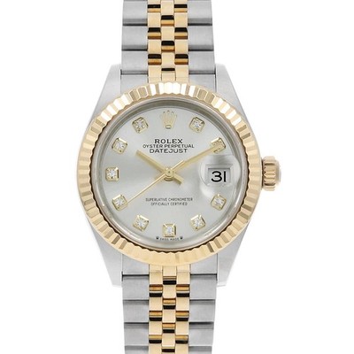 ROLEX Datejust 10P Diamond 279173G Silver 5 row jubilee bracelet Random Numb...