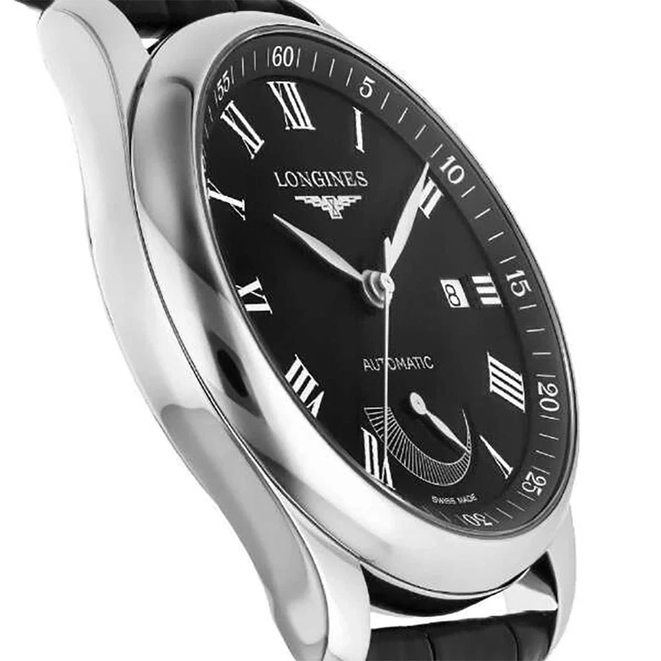 Longines Master Colección Automático Negro Cuero Reloj de Hombre L2.908.4.51.7 - Imagen 3 de 4