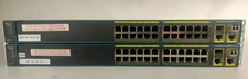 Lot of 2x Cisco Catalyst 2960 WS-C2960+24LC-L 10/100 48 Port Ethernet Switch