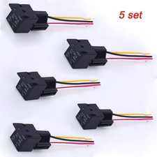 5 Packs 12V 30/40Amp 4-Pin SPST Automotive Relay with Wires  Harness Socket Set