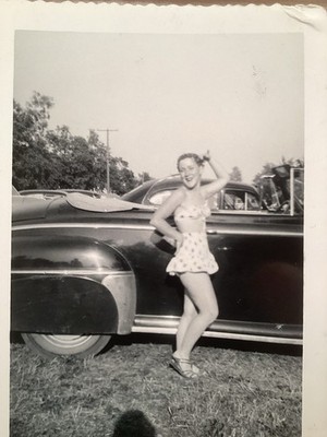 1940 s PHOTO LOT 2 Pretty Young Lady VICKI POSES Shows Off Vintage