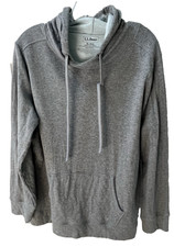 L.L.Bean XL Women  s Gray Pullover Hooded Sweatshirt Long Sleeve Size XL EC
