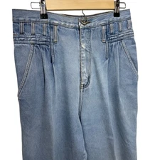 Vintage 80s PS Gitano High Rise Mom Jeans Pleated Yoke Tapered Leg SZ 14 Regular