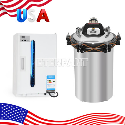 #ad Dental 27L UV Sterilizer Cabinet 24L Autoclave Pressure Steam Sterilizer US $141.05