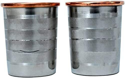 Pure Copper Steel Jug 1.5 lt with 2 Glasses (200ml Each) Pitcher & Tumbler - Bild 4 von 6