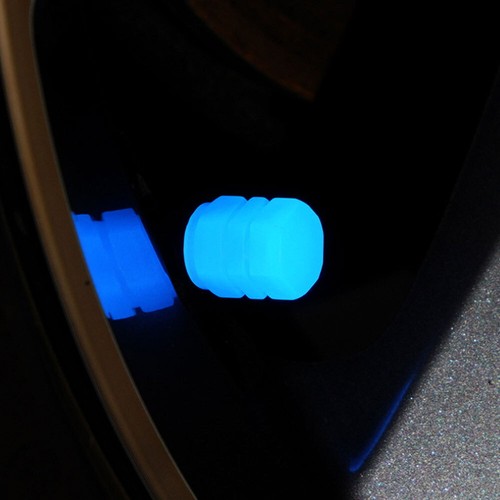 4x Luminous Universal Car Tire Valve Caps Glow in The Dark Tire Valve Stem Caps - Picture 7 of 18
