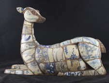 Unique Antique Chinese Deer made from Pieces of Antique Porcelain Vases