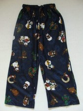 NWT Boys Fleece Sleep Pants Size XS 4 5 Winter Lounge Pj Bottoms Snowman Pajamas