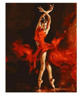 Paint By Numbers DIY Kit Fire Ballet Dancer 40CMx50CM Canvas