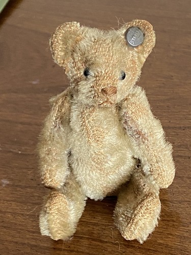 Steiff früher antiker Mohair Mini Bär 3,5" lang F Knopf selten Vorkrieg einmal weiß? - Bild 12 von 16