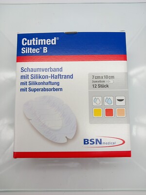 CUTIMED Siltec B Schaumverband 7x10 cm oval 12 Stück