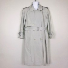London Towne Womens Jacket Sz L Gray Belted Long Rain Coat Outdoor