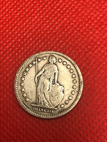 1913 SWITZERLAND SWISS HELVETIA 1 FRANC SILVER COIN - Picture 2 of 2