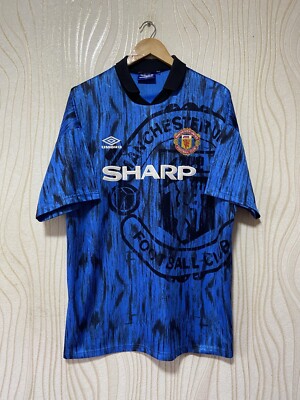 UMBRO Manchester United Tシャツ ネイビー MANCHESTER UNITED 1992 1993 AWAY FOOTBALL SHIRT SOCCER JERSEY