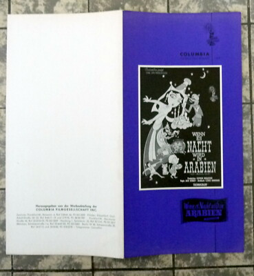 Wenn es Nacht wird in Arabien * WERBERATSCHLAG Campaign 1001 Arabian Nights ´59
